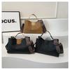 Bolsa Estilo Western Feminina Fashion Grande Capacidade Saco Balde 2024 Novo Estilo Coreano Portátil Bolsa de Mão Alça Larga Bolsa Transversal