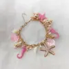 Diseño Personalizado, Pulsera de Moda Estilo Boho Oceánico, Estrella de Mar Concha, Bolsa de Perlas, Cadena Colgante, Cadena para Zapatos