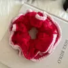 ¡Cedro Esponjoso! Lazo para el Cabello de Encaje con Hilo Color-Bloqueado y Diseño Único, Scrunchie de Doble Capa para Realzar el Volumen del Cabello, Cuerda para el Cabello, Flor para el Cabello