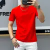 Camiseta de Manga Curta Lisa Preta e Branca Nova de Verão 2026 para Homens, Corte Slim, Respirável, Gola Redonda, Casual, Versátil, Manga Meia Mão