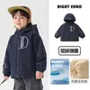 Chaqueta impermeable para niños estilo europeo derecho, forrada de polar y engrosada para invierno, ropa nueva para niños, atuendo de invierno para niños y bebés