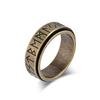 Anillo de Acero de Titanio Rotatorio Descompresión Personajes Vikingos Nórdicos Transfronterizos Viento Frío Sin Género Joyería de Mano con Runas Luen