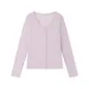 Cárdigan de Punto de Acetato Tencel para Mujer, Primavera y Verano, Chaqueta de Lana Lyocell Amigable con la Piel con Botones, Protector Solar, Manga Larga, Top Delgado