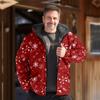 Abrigos de Invierno de Algodón para Hombre Europeos y Americanos de Comercio Exterior Son Cálidos y Duraderos, Forrados de Felpa con Impresión Digital 3D, Diseño Multipatrón a Cuadros