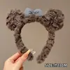 Linha do cabelo alta presilha de cabelo requintada atmosfera fofa faixa de cabeça adorno de cabeça estilo coreano feminina tiaras de cabeça de urso não apertam no elástico do cabelo