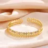Pulsera de panal minimalista de moda europea y americana transfronteriza, conjunto de brazalete abierto y anillo de alta gama de lujo ligero, juvenil, personalizado