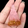 2320-Resina de Pedra de Cristal Hexagonal Cone Suporte de Anel Ornamento Geométrico 3D em Forma de Cone Suporte de Anel de Pedra Semi-Preciosa