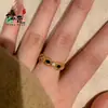 Tienda de Oro Mismo Estilo Chapado en Oro Filigrana Hueca Anillo de Múltiples Piedras Diamante Estilo Corte Vintage Anillo para Dedo Índice para Mujer