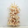 Decoração de casamento arranjo de parede de flores artificiais na cor champanhe fundo de palco placa KT arranjo de chão flores artificiais