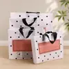 Bolsas de compras para tienda de ropa, bolsas sencillas de lunares para empaque de zapatos, bolsas de almacenamiento para regalos de centro comercial, se pueden imprimir con logo