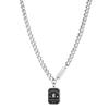 Colar Placa de Nome da Sorte para Homens e Mulheres Estilo Frio Ins Leve Luxo Corrente de Suéter de Nicho Acessórios Distintos de Suéter Hip-Hop