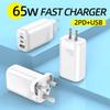 Cargador transfronterizo de 65W cargador QC3.0 doble tipo-c multipuerto regulado por EE. UU. regulado por Europa cabezal de carga para teléfono móvil