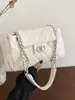 Bolso de Cadena Acolchado de Alta Gama Estilo Chanel para Mujer, Nuevo Modelo 2026 Versátil Bolso de Hombro Cruzado con Cierre de Candado Bolso de Axila