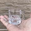 Mini vidro pequeno punho de cera de vidro copo castiçal com alça de vidro vinho branco ouro chapeado vidro atacado