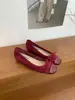 Primer Encuentro Jifa Zapatos Planos de Ballet Redondos Franceses para Mujer Lazo Boca Baja Zapatos de una Sola Pieza Versátiles Aumento Interno de Altura Zapatos de Noche de Hada