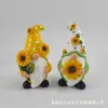 Figurinha de Resina de Anão Barba Branca Transfronteiriça Conjunto de Bonecas Girassol Primavera e Verão Decoração de Mesa para Casa