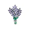 Broche de Aleación Lavanda para Mujer Set de Plantas y Flores Mori con Diamante Corsage Pin Fijo para Ropa Anti-Luz Joyería