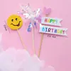 Decoración de Pastel Estilo Ins Bandera Coreana Enchufe Dibujos Animados Oso Lindo Hp Corazón Feliz Cumpleaños Topper Accesorios