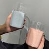 Novo Copo de Água Simples de Vidro para Estudantes, Copo de Água de Aparência Elegante, Copo Portátil de Silicone para Escritório Atacado