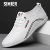 Sapatos masculinos de comércio exterior transfronteiriço respiráveis novos sapatos de couro para todos os jogos couro macio estilo coreano sapatos brancos fundo macio sapatos antiderrapantes sapatos masculinos Doudou