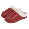 Pantuflas de Algodón Antideslizantes Anticaídas para Personas Mayores, Especiales para Adultos Mayores, Pantuflas de Cuero Genuino Impermeables Cálidas de Terciopelo Plus para el Hogar Interior de Mujeres