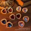 Moda corazón a corazón simple medieval vintage color simple gema cristal dulce lindos aretes aretes