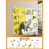 Tablero Perforado de Montaje en Pared, Estante Organizador de Entrada Sin Taladro, Estante Metálico para Escritorio, Accesorios de Pared, Estante de Exhibición y Almacenamiento