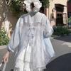 Camisa Blanca para Mujer 2025 Nueva Popular Chaqueta Top Francés Elegante Protección Solar Encaje Manga Larga Camisa Estilo Suave