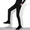 Jeans de Negócios Masculino Calça Preta Lisa Calças Retas Stretch