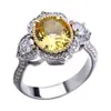 Huajie desejo anel de ovo dourado amarelo com diamantes grandes transfronteiriço novo joia de mão de separação de cores de luxo europeu e americano para noivado casamento
