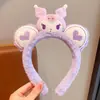 Faixa de Cabeça de Pelúcia Infantil Menina Kuromi Headwear 2025 Nova Grampo de Cabelo para Lavar o Rosto de Meninas Acessórios de Cabelo para Bebê