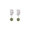 Yilu Plata S925 Plata Esterlina Jade Hetian Jade Sangre Po Auspicioso Ruyi Flor de Ciruelo Hueco Aretes de Cuentas Redondas Temperamento