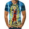2024 Comércio Exterior Transfronteiriço Digital Impressão 3D Camiseta de Manga Curta Masculina Dragon Ball Rei Macaco Estudantes Jovens