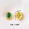 Novo anel de face com furo passante caixa mágica banhado a ouro em cobre cravejado de diamantes acessórios de joias feitas à mão com miçangas para pulseira de cristal colar