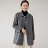 Abrigo de lana de doble cara para mujer, de longitud media, adecuado para personas menudas y de mediana edad, nuevo estilo otoño e invierno, elegante abrigo de lana para madres