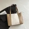 Bolsa Tote de Color Bloqueado Estilo Coreano de Gran Capacidad 2026 para Mujer, Bolso de Mano de Moda para Salir, Bolso Casual de Primavera para Mujer, Elegante Bolso de Hombro