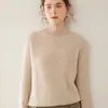 Nuevo Top Básico de Punto de Cachemira con Cuello Redondo para Mujer Otoño/Invierno 2024, Manga Larga, Holgado, Grueso, Ropa Interior, Cálido, Tejido de Trenza