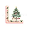 Set de Vajilla Temática Árbol de Navidad de Acebo Acuarela Platos de Papel con Lazo y Bayas Vasos de Papel Mantel Suministros para Fiesta Navideña