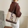 Bolsa Tote Color Block Grande Capacidade Estilo Coreano Feminina Verão 2026 Nova Alta Aparência Cor Sólida Bolsa de Ombro para o Dia a Dia
