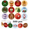 Pegatinas navideñas transfronterizas forma redonda linda 1 pulgada fiesta festival de Año Nuevo regalo etiquetas adhesivas