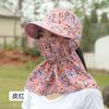 Chapéu de verão feminino estilo coreano grande beiral para colheita de chá chapéu de sol de malha respirável chapéu de equitação rosto cobrindo pescoço proteção xale chapéu de sol