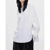 Camisa de Manga Larga para Mujer, Color Sólido, Corte Tridimensional, Silueta, Cuello Redondo, Nueva, en Stock, Venta al por Mayor del Fabricante