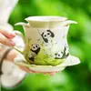 Fabricante Panda Qichun Caneca de Café, um conjunto de xícaras e pires de chá de cerâmica requintados para uso doméstico, perfeito para servir expresso, latte e chá da tarde