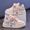 Zapatillas Antideslizantes de Moda para Niñas 2025 Otoño Niños Grandes Zapatillas Versátiles Zapatos Deportivos Casuales con Cordones para Niños