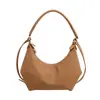 Bolsa Satchel Retrô Casual Tipo Bolinho para Mulheres 2025 Outono Nova Bolsa de Ombro Transversal Simples em Couro Macio de Alta Qualidade