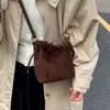 Bolso Cubo Textura Escarchada Retro Bolso Pequeño para Mujer 2026 Nueva Moda Bolso de Mano para Viajes Diarios Bolso Cruzado Casual al Hombro