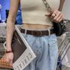 Cinturón Nuevo para Mujer Vintage 2024 Versátil Cinturón para Jeans de Hombre Cinturón de Mujer Mujer Hombre de Moda Marrón