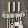 Estante de clip para colgar mopa en la pared, gancho sin perforaciones, baño, hebilla de baño, artefacto fijo para escoba, estante de almacenamiento de mopa