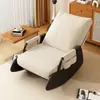 Silla de Ocio Estilo Nórdico Mecedora Sillón de Descanso Balcón Sofá Perezoso Cómodo Silla Individual Jardín Sala de Estar Dormitorio Silla para Siesta
