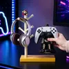 Suporte de base para controle de videogame estilo chinês Guan Yu para PS5 e Xbox, suporte de mesa para celulares, ornamento de armazenamento